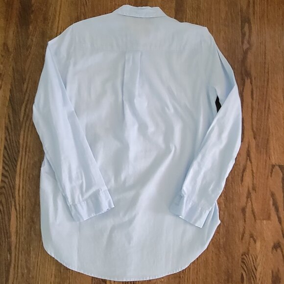 H&M Divided Button Down Shirt Blue Longsleeve Lightweight Size 6 - Picture 6 of 9